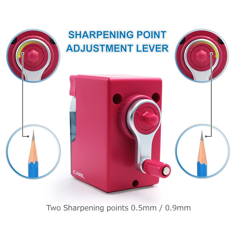 CARL, Coloris Pencil Sharpener, CP-100A-P, Pink - Image 4